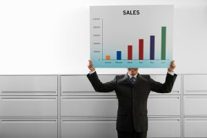Bar chart showing sales growth